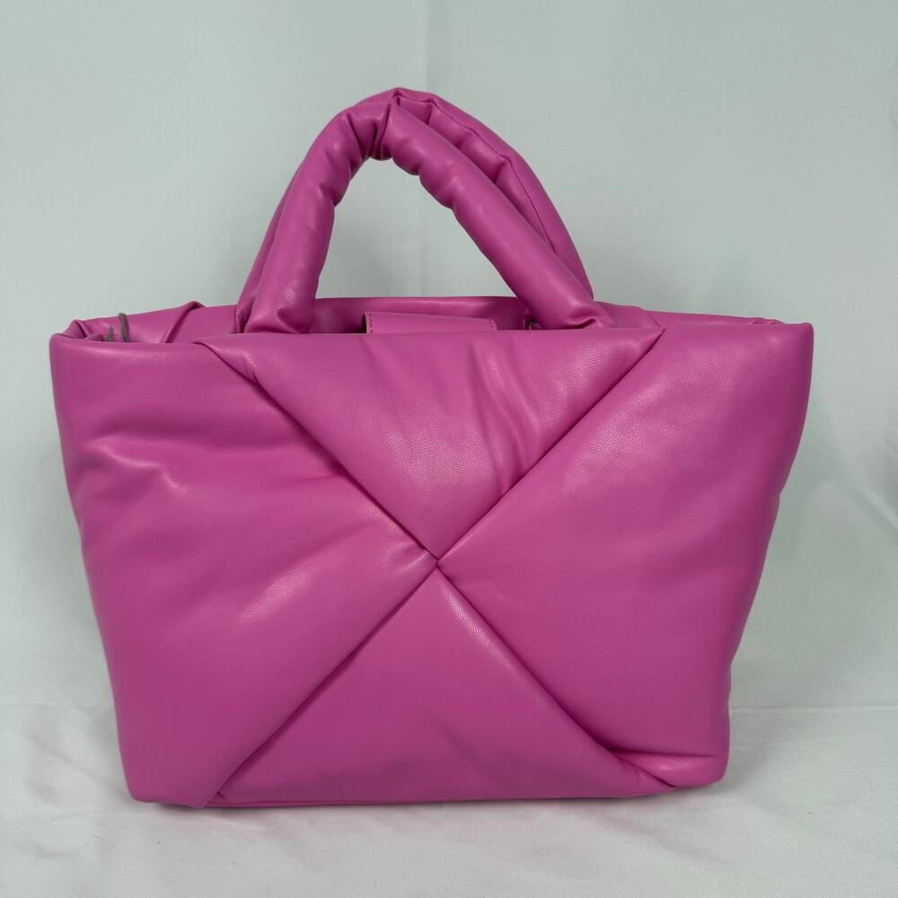 A New Day Pink Puffer Quilted Shiny Barbie Core Hand Bag Purse NWT. - Picture 4 of 15